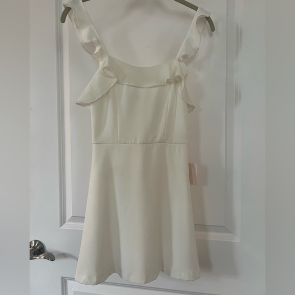 superdown Dresses & Skirts - Superdown by Revolve:Elegant White Ruffle Mini Dress